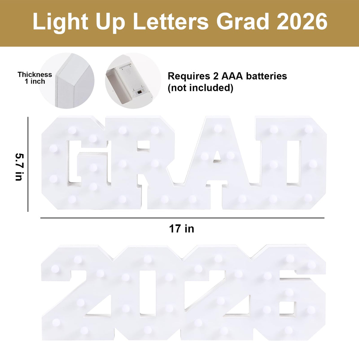 FestalMart Graduation party decor wood sign with warm LEDs adds festive glow.
