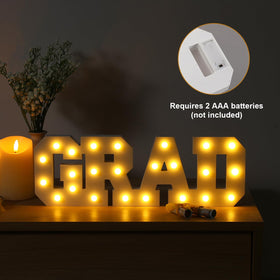 FestalMart light-up graduation sign creates eye-catching dessert and gift table accents.