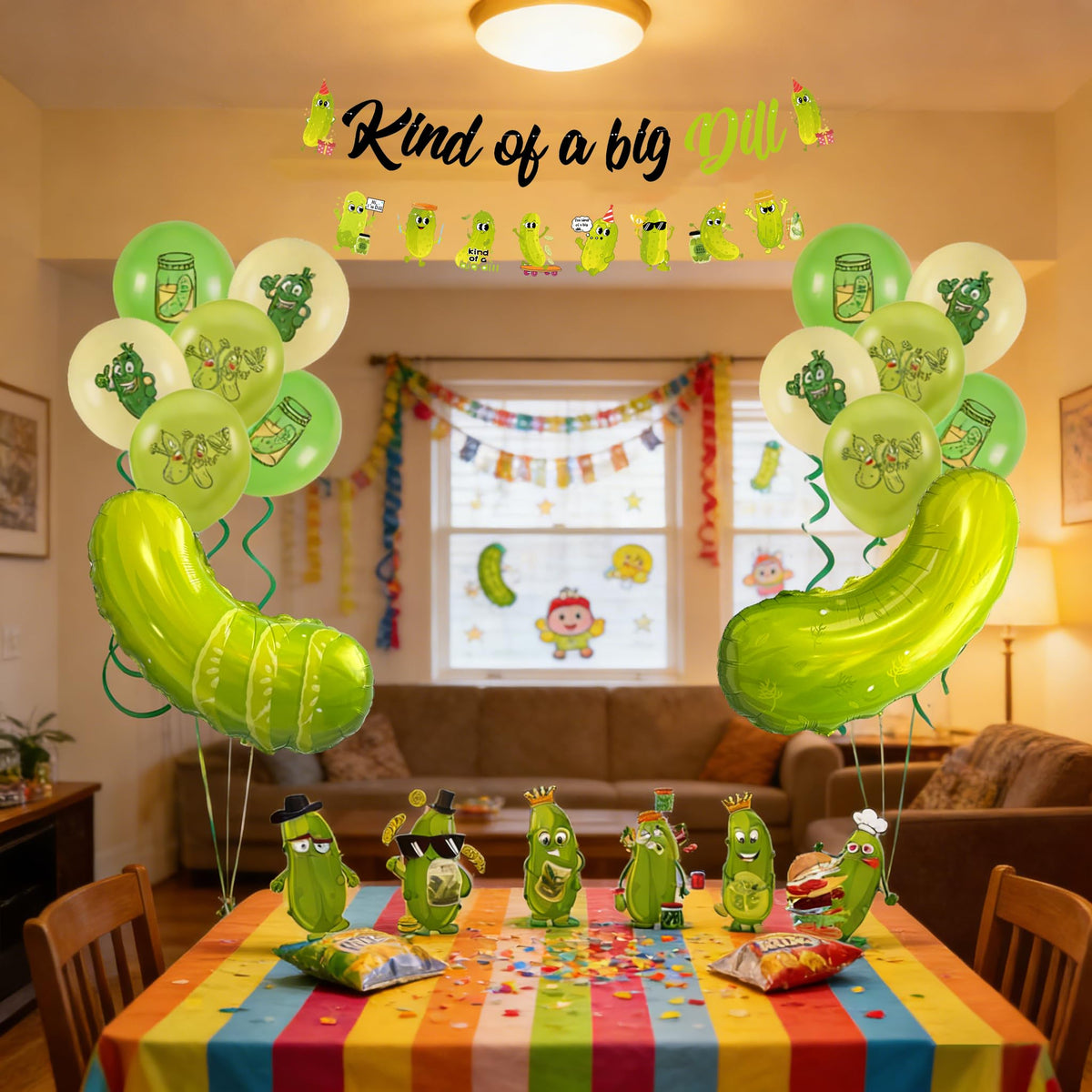 Fêteclairre second giant pickle foil balloon doubles the wow factor.