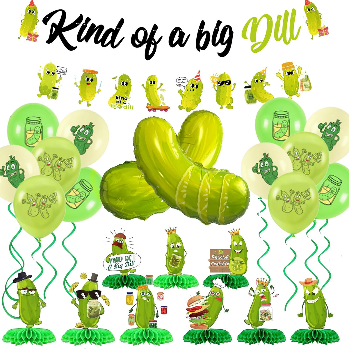 Fêteclairre pickle banner Kind of a Big Dill creates a playful photo backdrop.