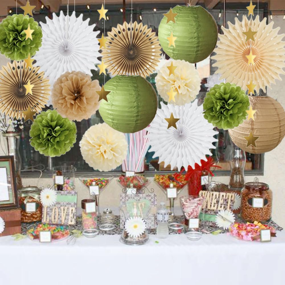 FETETIJD cream, brown, and olive green pom poms add soft texture.