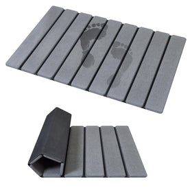 Fetriwer stone bath mat on counter for fast absorption and quick-dry routine.