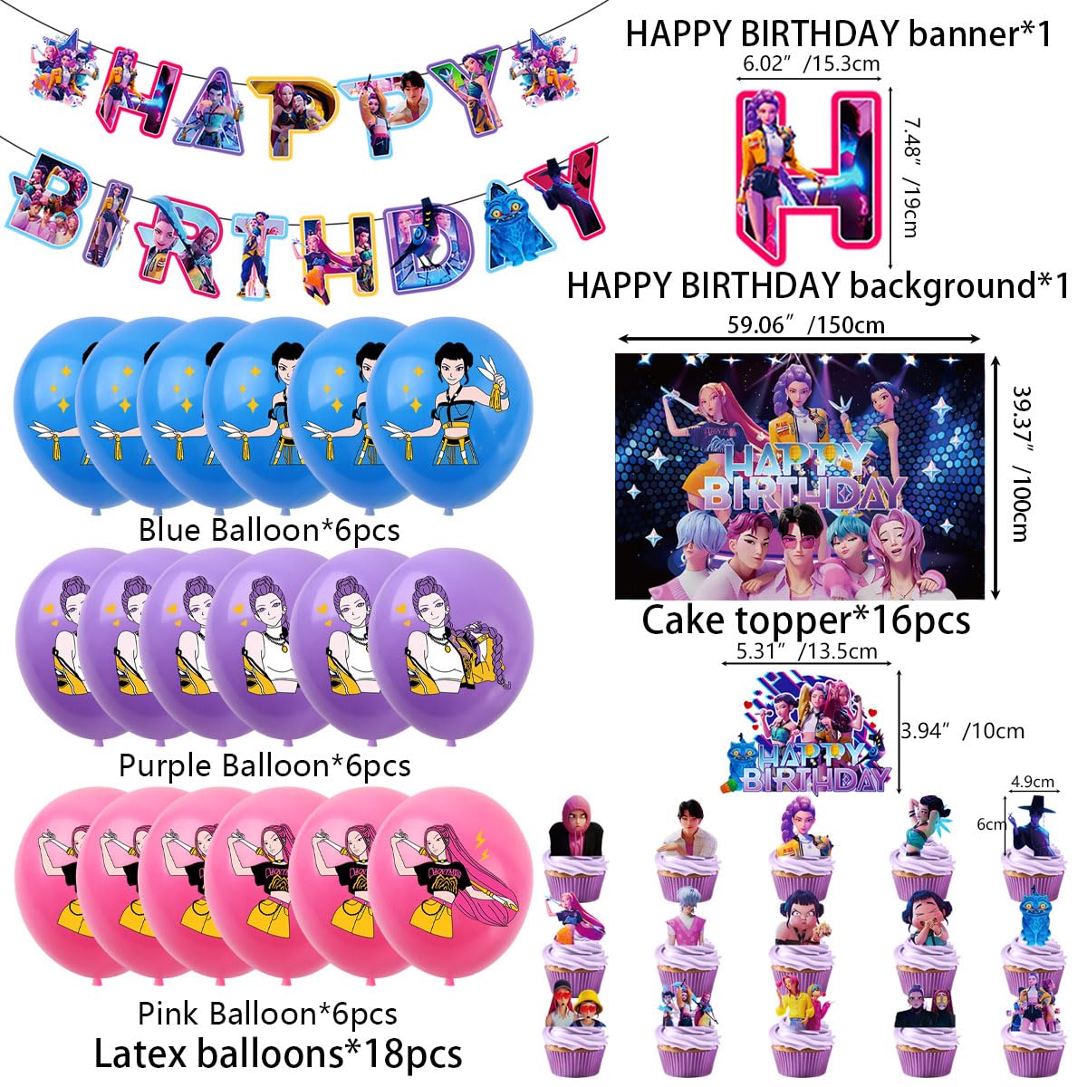 FEWSDXS cartoon balloons 18-pack adds vibrant color and festive flair.
