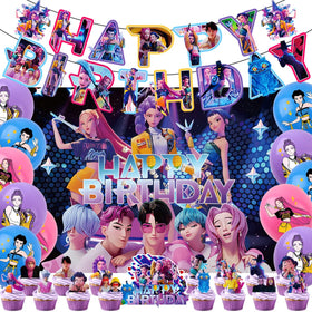 FEWSDXS cartoon birthday banner brightens the party with bold, movie-inspired vibes.