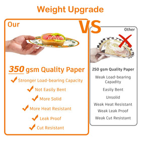 Fexivo orange tableware set for 25 guests, convenient disposal.