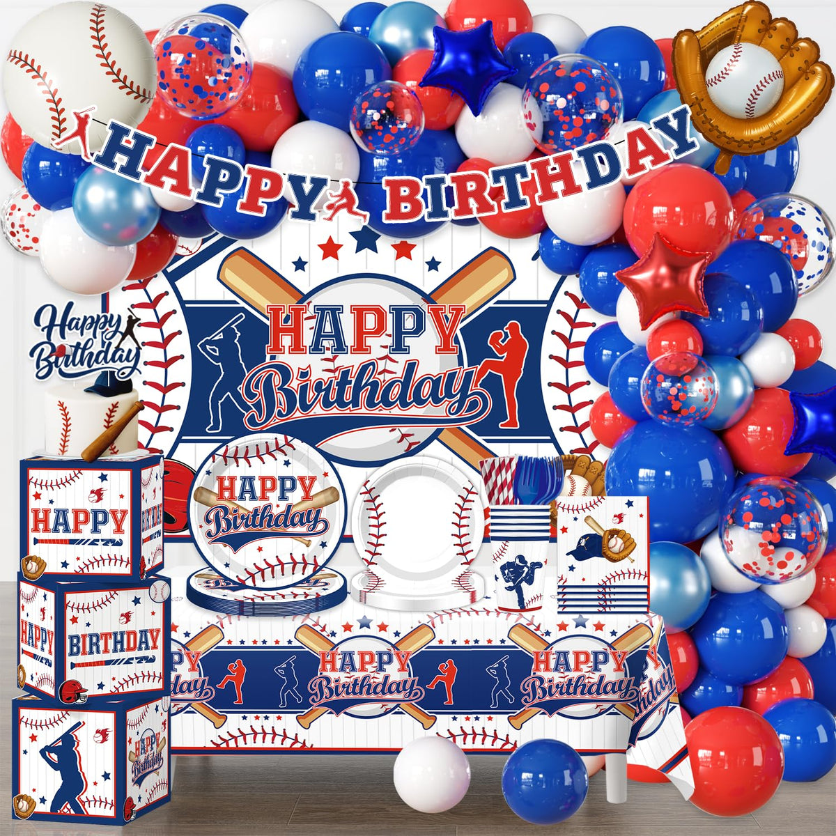 Fexivo Baseball banner highlights branding and adds color to party decor