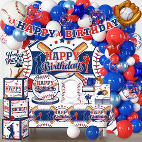 Fexivo Baseball banner highlights branding and adds color to party decor