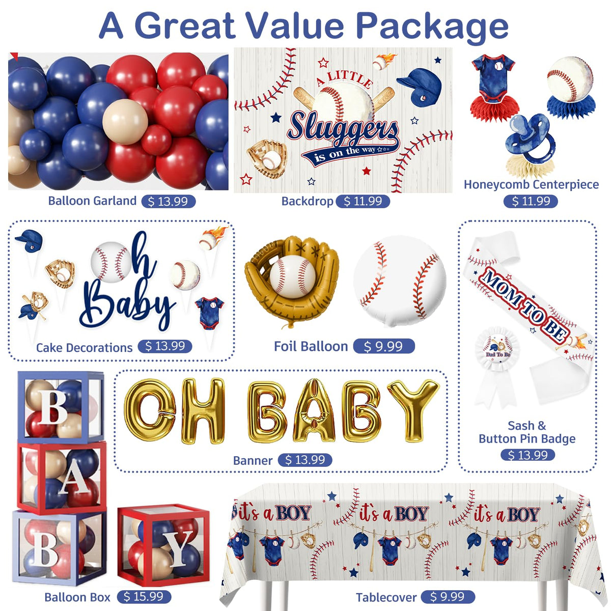 Fexivo baseball foil balloon creates sporty accents in the decor.