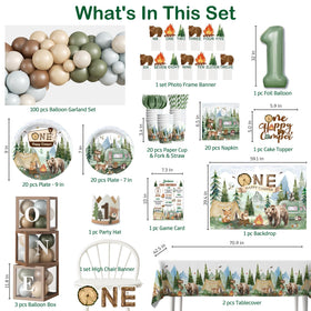 Fexivo camper backdrop forest-scene for outdoorsy party photos