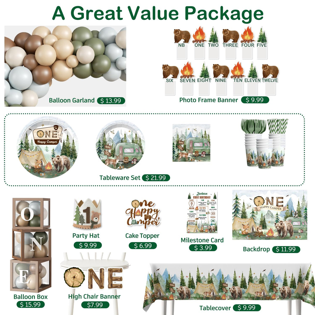 Fexivo camper balloon boxes add festive height to the table decor
