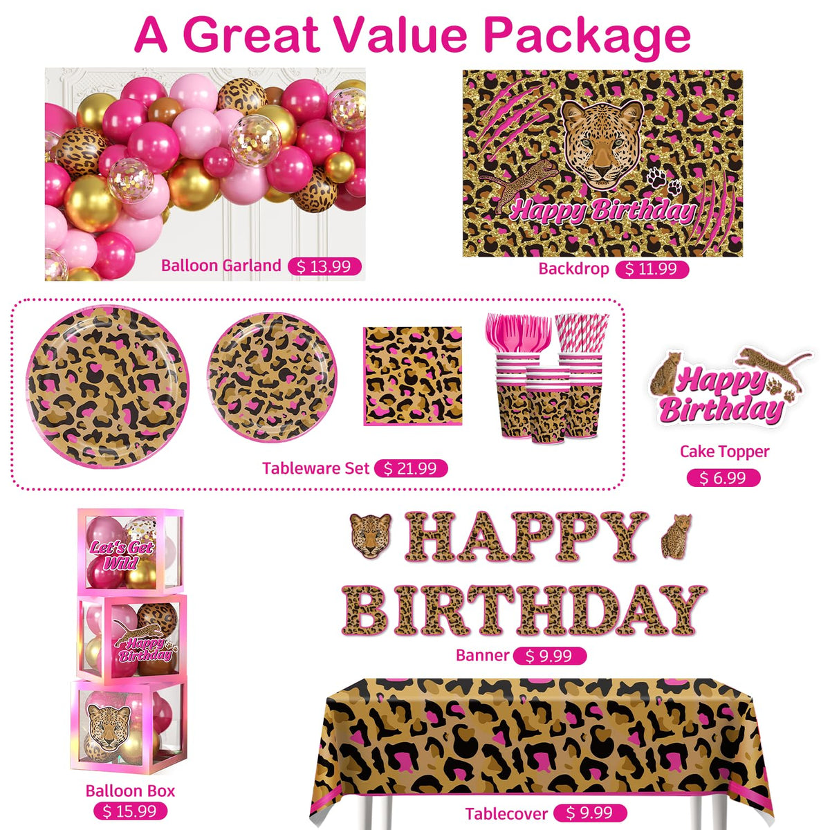 Fexivo cheetah print plates 7-inch for sturdy servings