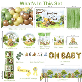 Fexivo classic bear backdrop sets vintage Pooh party scene