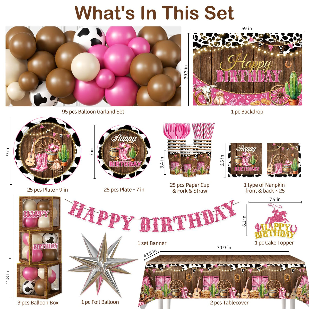 Fexivo cowgirl foil balloon adds a shiny focal point to the celebration.