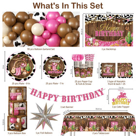 Fexivo cowgirl foil balloon adds a shiny focal point to the celebration.