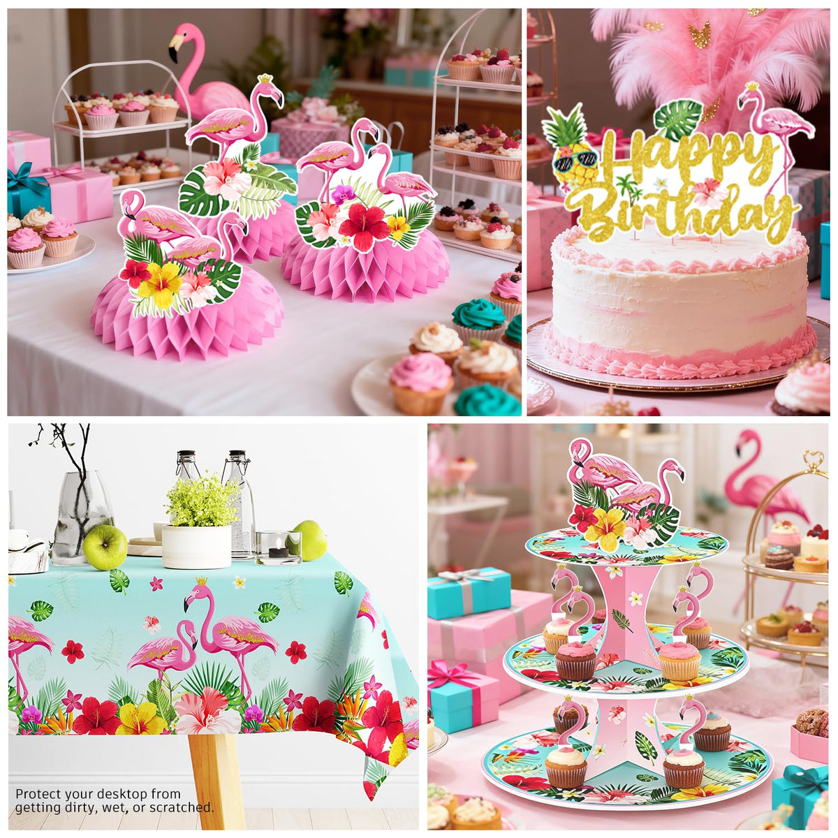 Fexivo flamingo cupcake stand enhances treat presentation