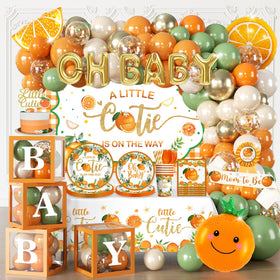 Fexivo a little cutie is on the way backdrop decor creates a vibrant focal point for baby showers.