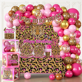 Fexivo pink cheetah backdrop for bold party photos