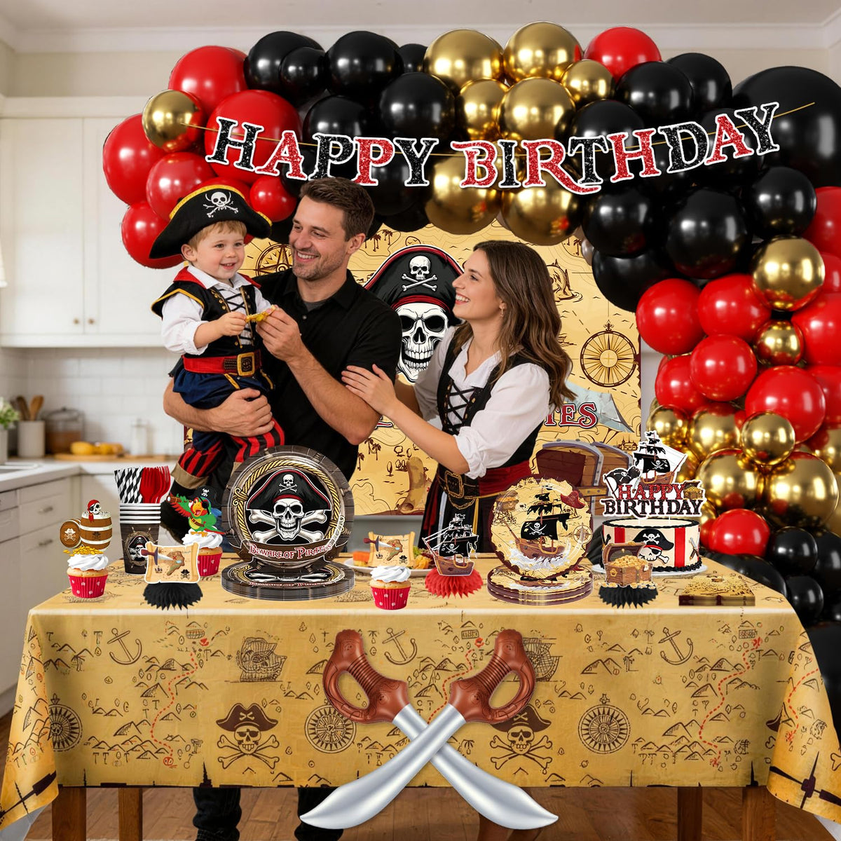 Fexivo pirate cake topper crowns the cake with treasure vibes.