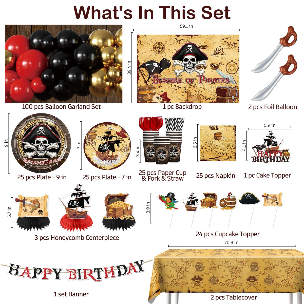Fexivo pirate foil balloons add festive sparkle for bold centerpieces.