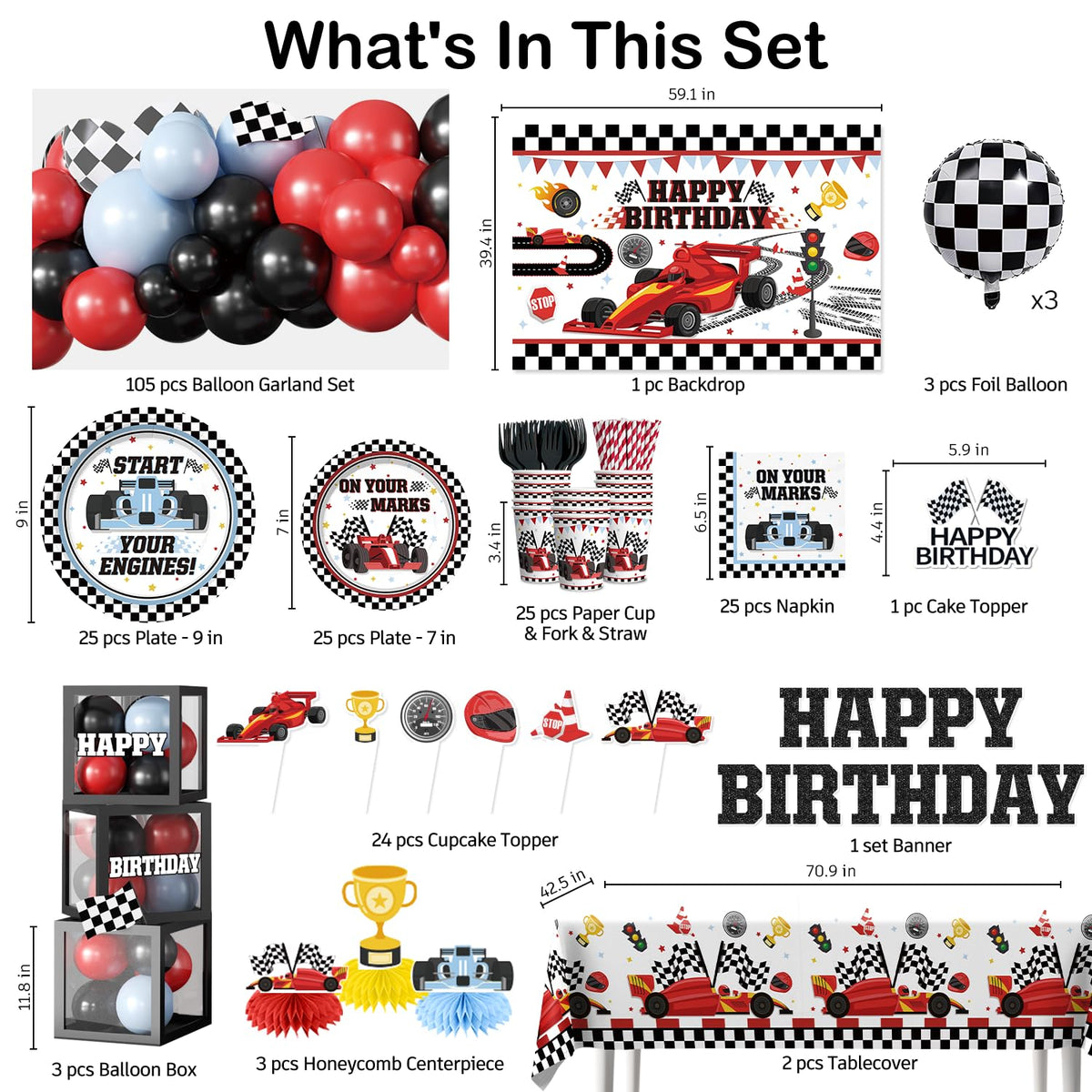 Fexivo race car backdrop creates an immersive party scene for photos.