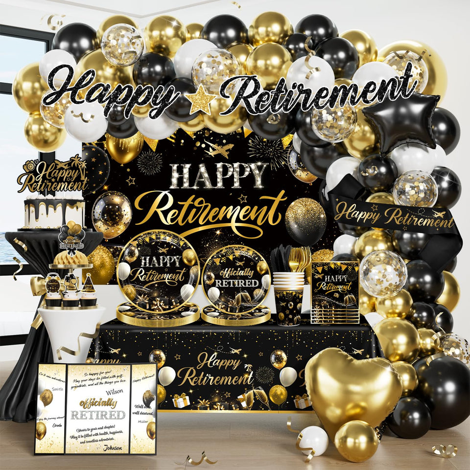 Fexivo retirement banner hangs boldly for photo-ready celebrations