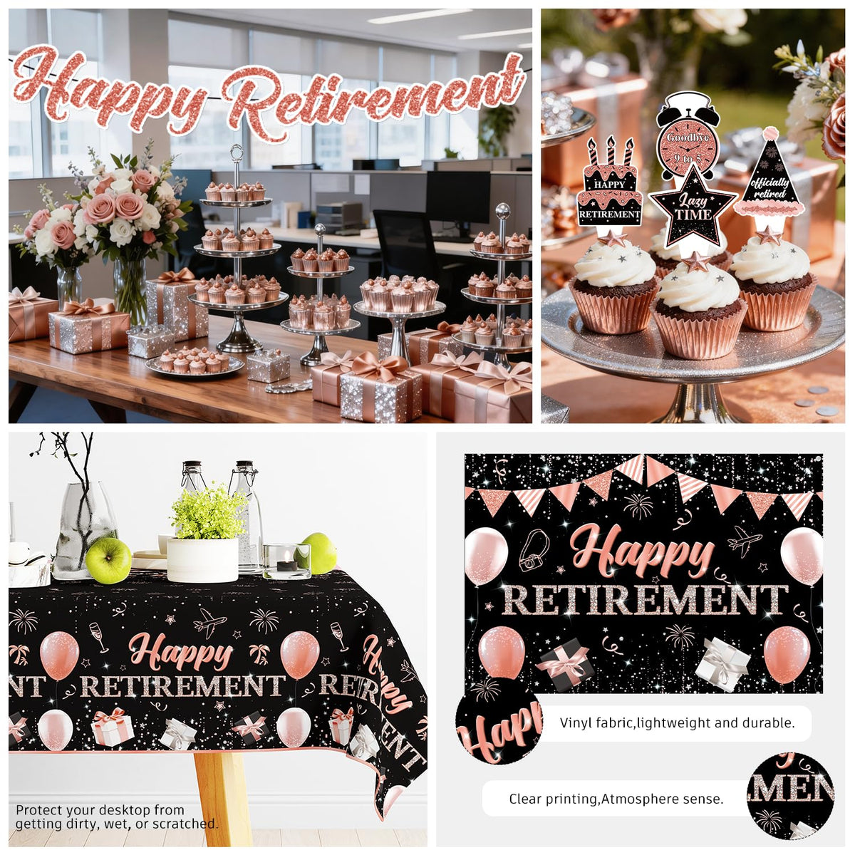 Fexivo rose gold cupcake toppers for treats and snacks