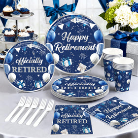 Fexivo retirement honeycomb centerpieces bring vertical interest to tables.