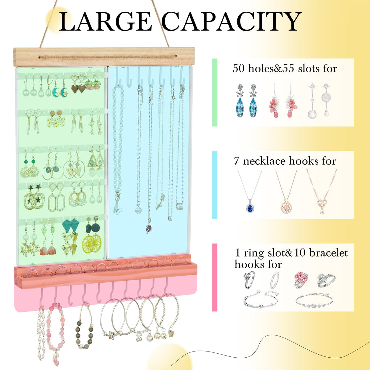 Feyejade large-capacity storage stand holds many pieces without clutter.