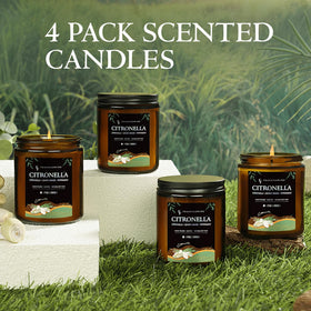 FF FRAGRFLOWING Citronella candle on patio at dusk for outdoor gatherings