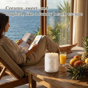 FF FRAGRFLOWING Vanilla Coconut candle glass jar decor piece