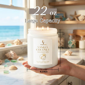 FF FRAGRFLOWING Vanilla Coconut candle melt pool demonstrates clean burn