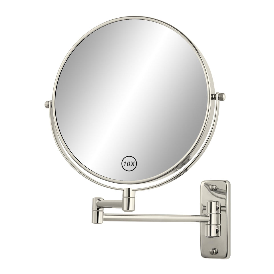 FFowcye 8-inch wall mount magnifying mirror 1x 10x for precise grooming.