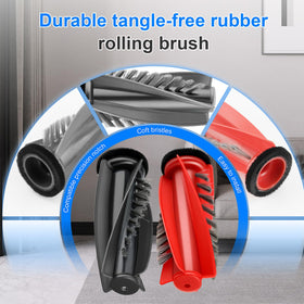 FFsign Qrevo CurvX side brush reaches corners with soft bristles for edge cleaning.
