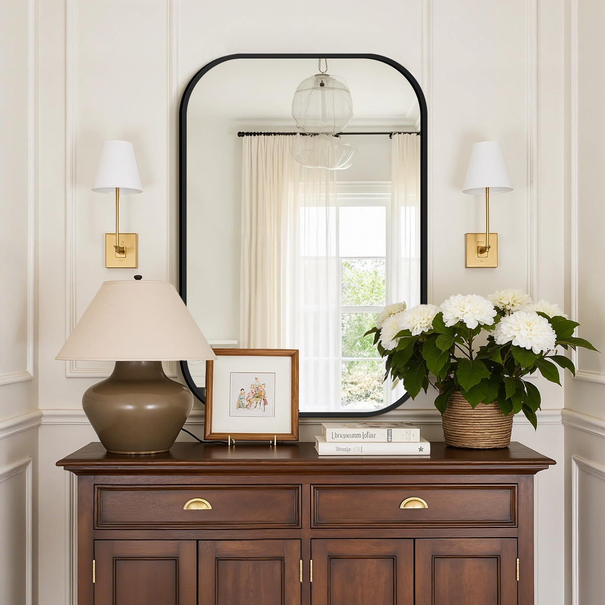 FGU mirror with four mounting holes supports flexible vertical or horizontal install