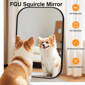 FGU mirror close-up shows shatterproof glass and safety features