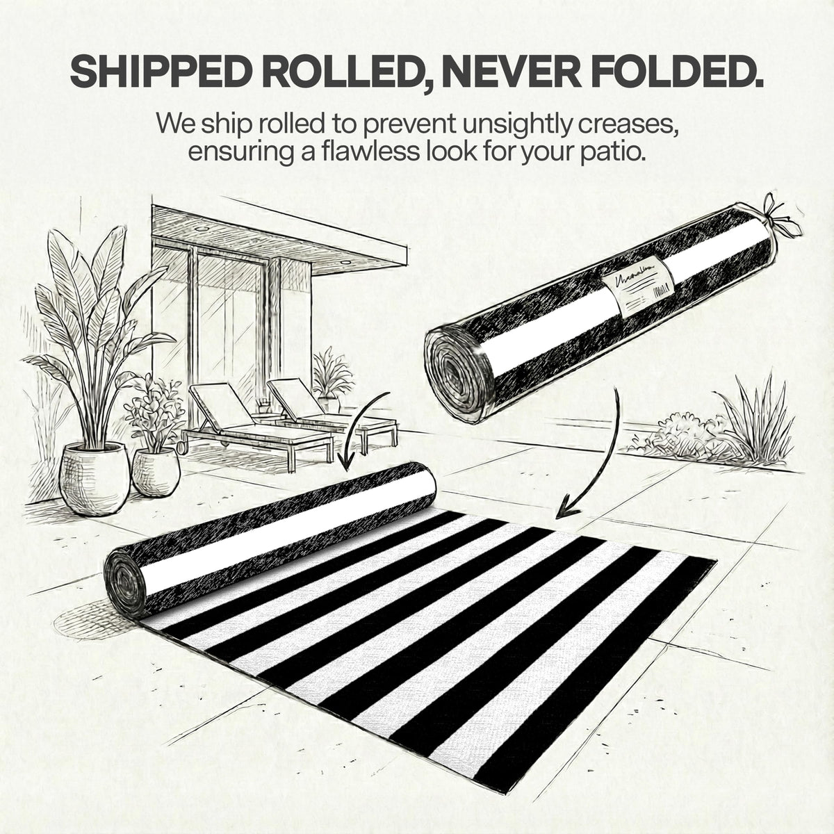 FH Home Brittany reversible rug shows two color sides in sunlight