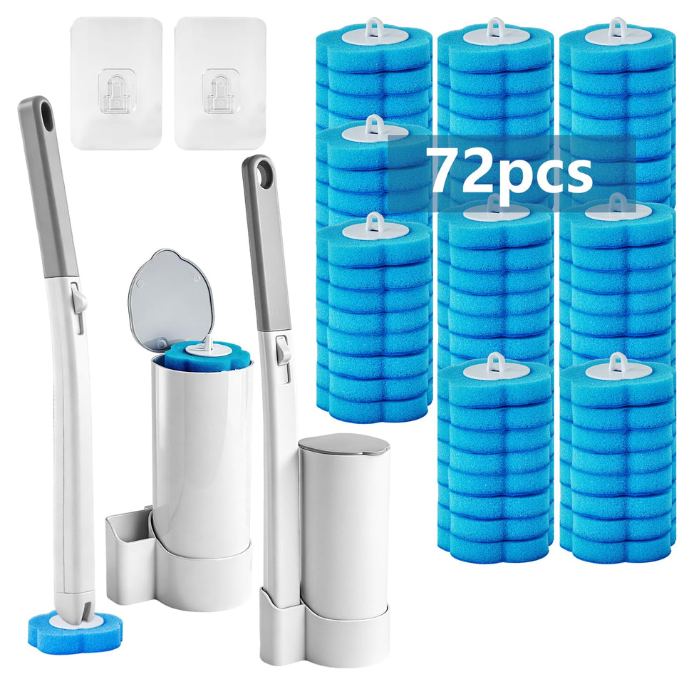 FHQZFHQ disposable toilet brush holder set in a 2-pack keeps hands clean during cleaning