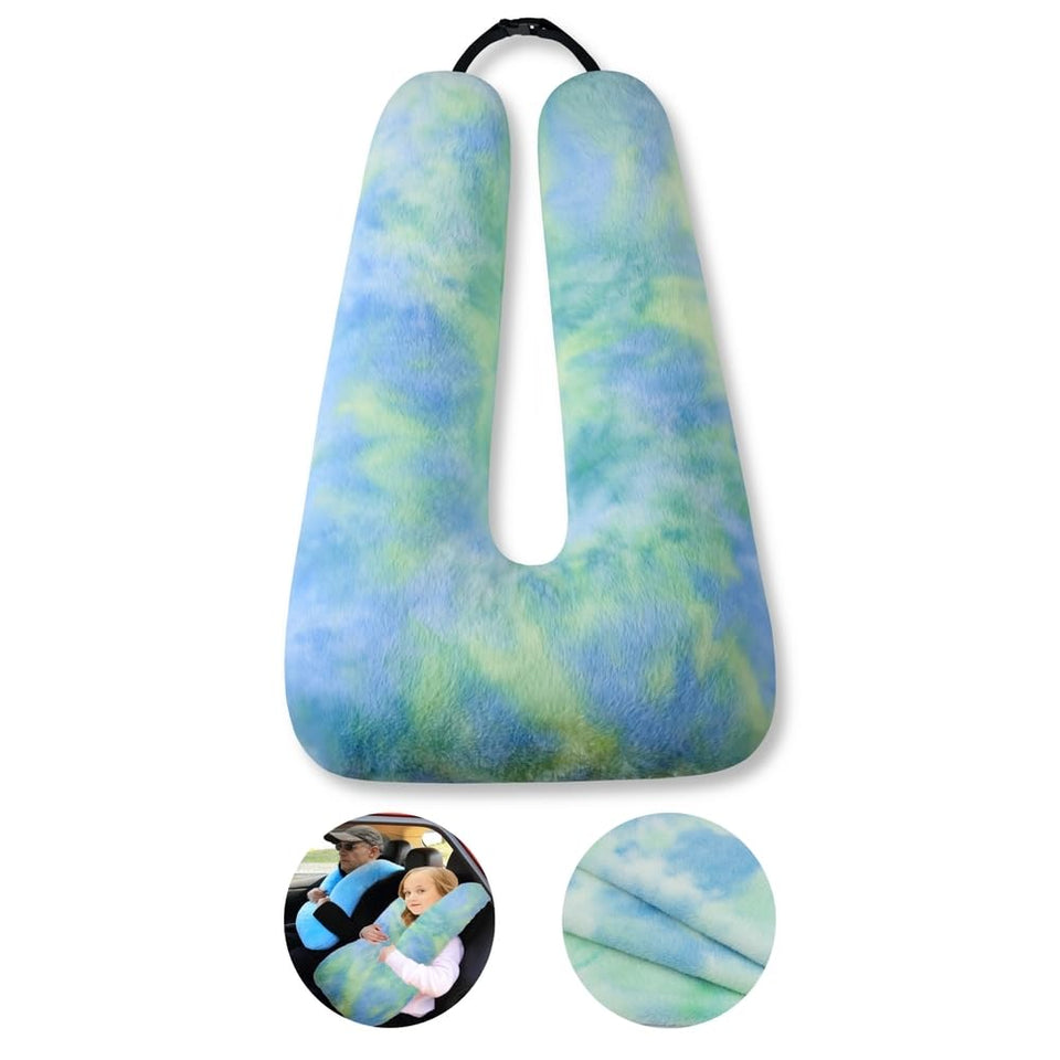 FHSGGP travel pillow with soft rabbit fur for cozy car comfort