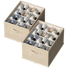 FHSQX 2-pack shoe organizer in closet showing vertical stacking for easy access