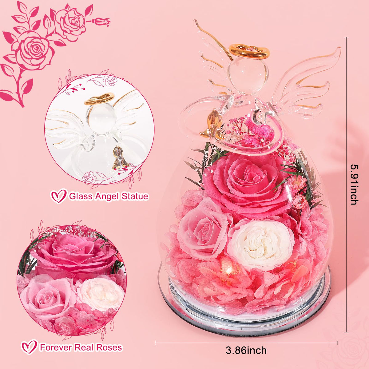 FIACO angel figurine with warm LED lights enhances mood for special occasions.