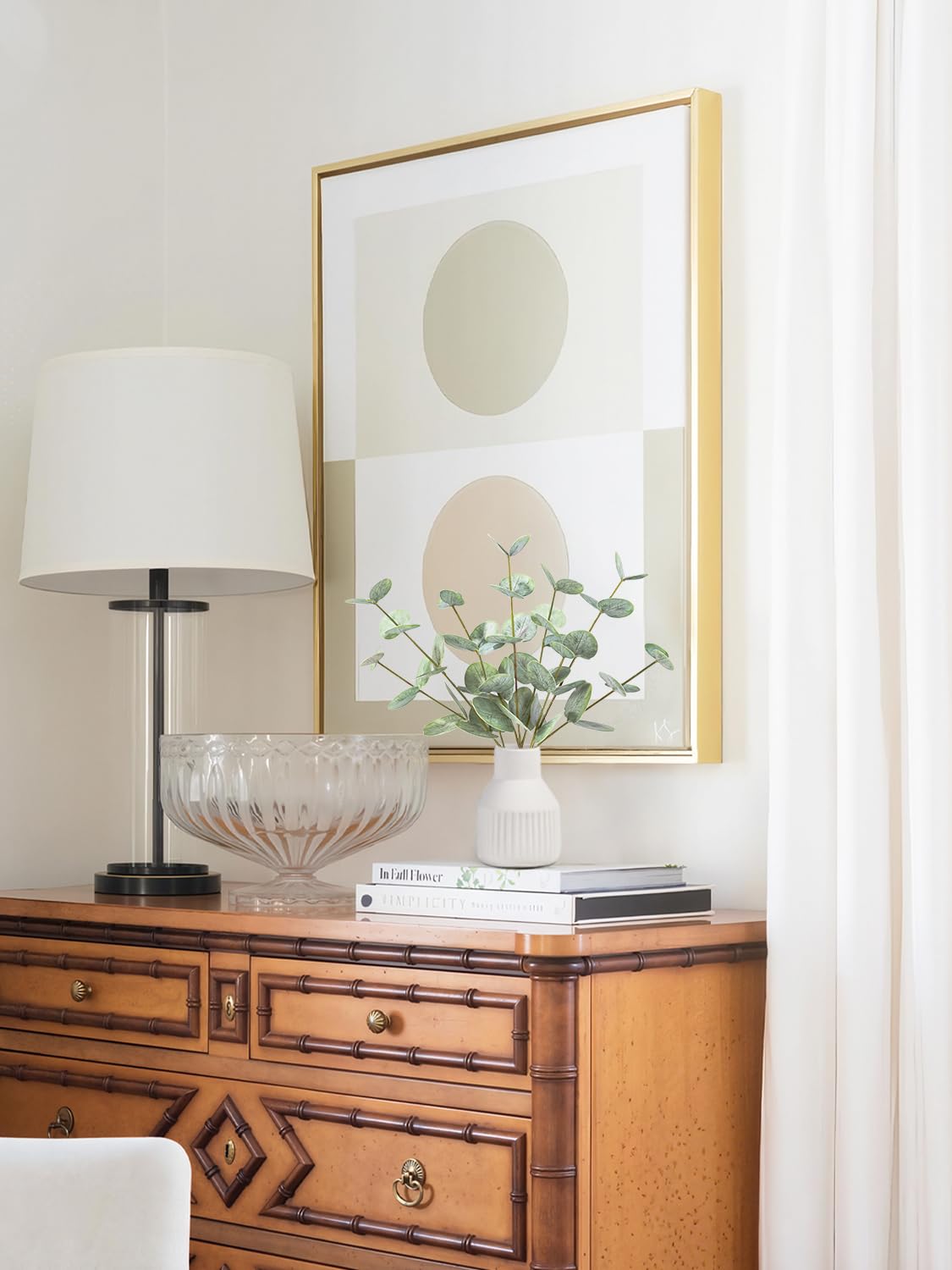 FIACO eucalyptus stems pairing with candles enhances cozy farmhouse vibes