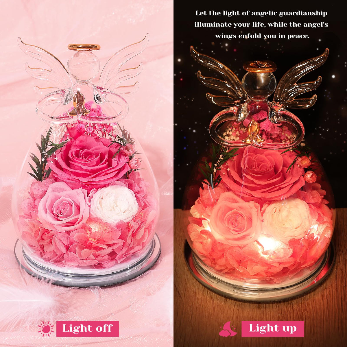 FIACO eternal rose under a crystal dome preserves vibrant color with zero care.
