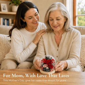 FIACO eternal rose with LED glow creates warm ambiance in any room.