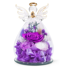 FIACO Forever Rose in Glass Angel dome, a timeless gift for special occasions.