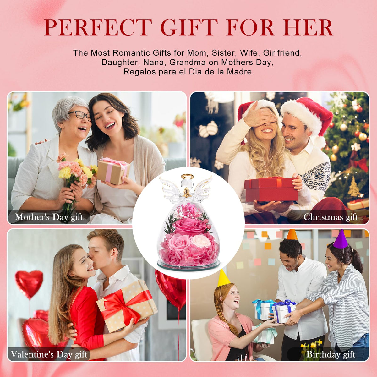 FIACO get well gift angel rose for comfort in hospital rooms or desks.
