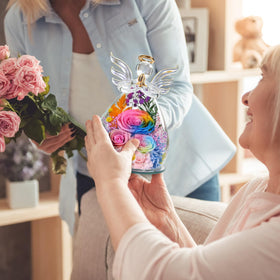 FIACO glass rose dome shows vibrant colors; maintenance-free forever flowers.