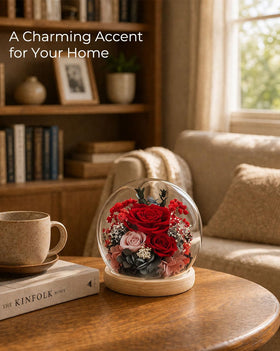 FIACO Mothers Day roses in a dome, a thoughtful enduring gift.