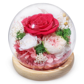 FIACO preserved rose in a glass dome delivers lasting beauty for a memorable birthday gift.