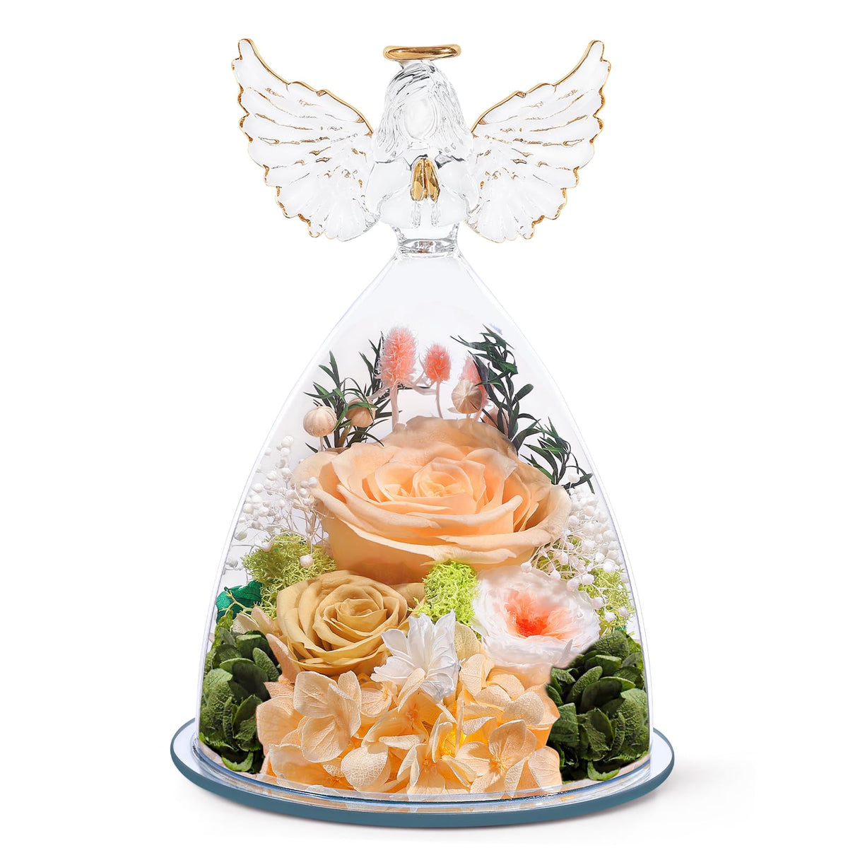 FIACO preserved rose under glass dome showcases lasting beauty for gifting.