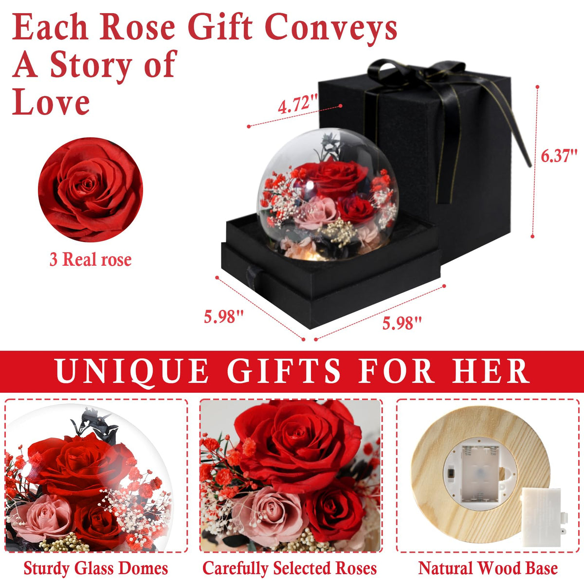 FIACO rose dome serves as elegant bedroom decor with maintenance-free beauty.